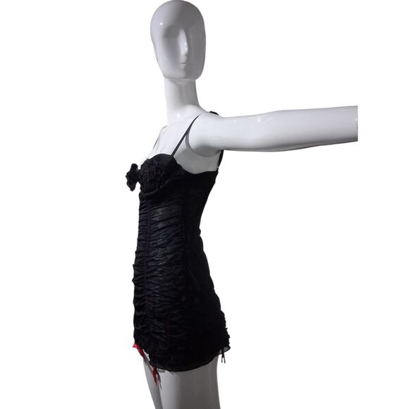 Y2K Victoria's Secret Babydoll Womens size 36B‎ Ruched Lace Garter Belt Lingerie - Picture 10 of 13